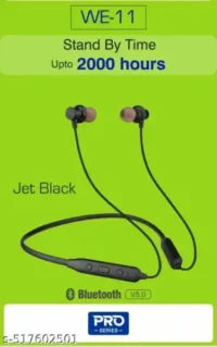 ERD WE-31 Pro Bluetooth v5.0 Wireless Earphones with Clear Calls, IPX5 Water & Sweat Resistant, 18H Playtime, (Jet Black)